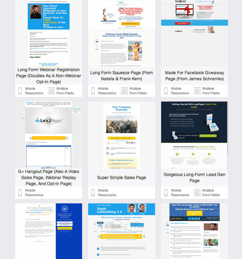 More Leadpages Templates